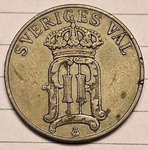 Sweden 1907 5 Ore Bronze Coin Great Condition  - Picture 1 of 2