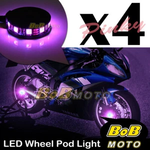 Custom Center Pink 5050 LED Wheel Pod Accent Light Set For Yamaha Motor Bike - Picture 1 of 1