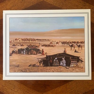 Vintage Arabian Desert Art Print Said Salah's Collection 20" x 16" Camels G - Picture 1 of 12