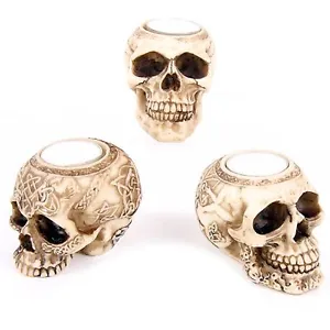 Skull Tealight Holder Choose Your Design Horror Gothic Fantasy Gift Ornament - Picture 1 of 4