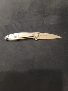 Kershaw Leek 1660 Knife 3" 14C28N Plain Blade Steel New Flag Logo Blem - Picture 1 of 10