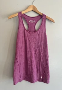 Camiseta sin mangas SMARTWOOL Ws Merino Sport 150 espalda cruzada a rayas púrpura mediano - Imagen 1 de 3