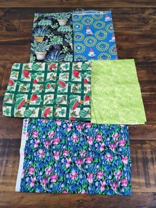 Lote de tela, frutas y flores, verde y azul, 1 lb 10 oz - Imagen 1 de 6