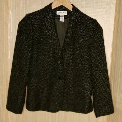 Blazer de tweed Judith Hart feminino verde pequeno 6P - Imagem 1 de 4