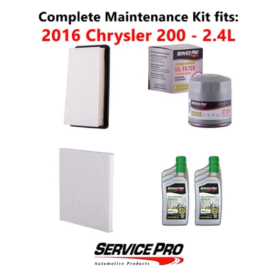 2016 Chrysler 200 2.4L Complete Oil, Air & Cabin Filter Kit (0W-20) - Image 1 of 4