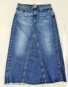 Levi’s Strauss Signature Midi Skirt Denim Sz 12 Women’s Y2K Out Hem - Picture 1 of 10