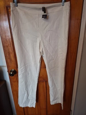 Calça feminina Marla Wynne branca elástica mistura de rayon tamanho 20W nova com etiquetas - Imagem 1 de 4