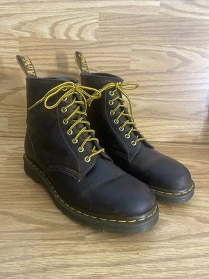 Dr. Martens Docs 1460 8 Ojos Azteca Caballo Loco Botas Cuero Marrón Encaje Hombres’s 11 Foto 1 de 4