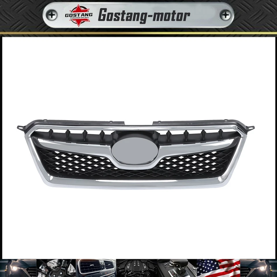 Conjunto de rejilla de parachoques delantera cromada negra nuevo para Subaru XV Crosstrek 2013-15 Foto 1 de 4