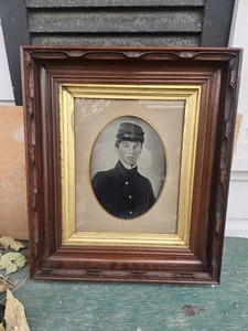 large full plate tintype mint condition of young civil war union soldier framed - Picture 1 of 8
