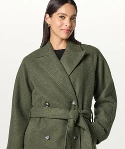 The Drop Damen Jessy Elongated Overcoat Heather Olive XS Neu mit Etikett Long Coat - Bild 1 von 8