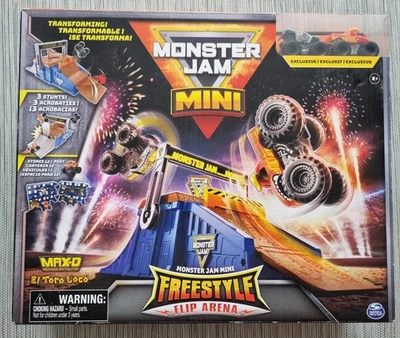 Monster Jam Mini Freestyle Flip Arena Set 2021 Spin Master Max-D Toro Loco New - Image 1 of 4
