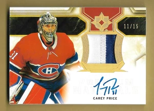 CAREY PRICE 2020-21 UPPER DECK ULTIMATE JERSEY PATCH AUTOGRAPH AUTO #'D /15 NHL - Picture 1 of 2
