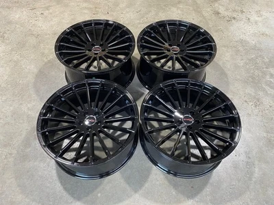 22” Strom STR4 DEEP CONCAVE Alloy Wheels Gloss Black BMW X5 X6 F15 F16 5x120 - Image 1 of 4