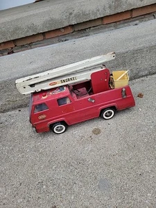 Vintage 70er Tonka Schnorchelpumpe Feuerwehrauto Pressstahl - wie abgebildet - Bild 1 von 15