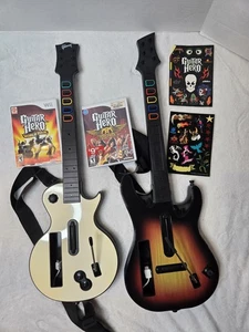 2 controladores de guitarra Guitar Hero Gibson Les Paul Sunburst con gira mundial Aerosmith - Imagen 1 de 15