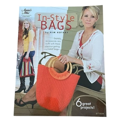 Annie’s Attic Crochet In Style Bags Handbags Pattern Booklet Knitting Yarn Craft - Image 1 of 3