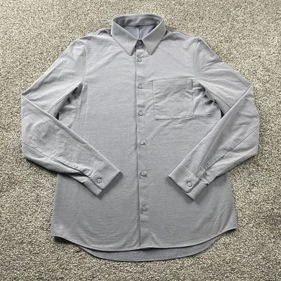Lululemon Shirt Men Medium Gray Button Performance Vented One Thing At A Time - Image 1 of 4