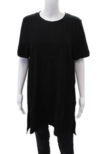 Eileen Fisher Womens Short Sleeve Crew Neck Tunic Tee Shirt Black Size Medium - Picture 1 of 5