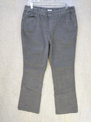 Liz Claiborne Sz 12P Steel Gray Stretch Straight Leg Corduroy Pants 34x28 - Image 1 of 4