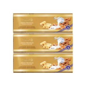 3 x 300g Lindt Weiss-Mandel Swiss Premium Schweizer Schokolade White Almond - Bild 1 von 1