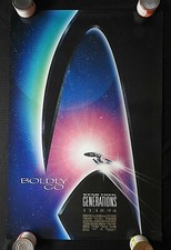 1994" star trek generations" 68.6cm x 104cm poster patrick stewart brent spiner