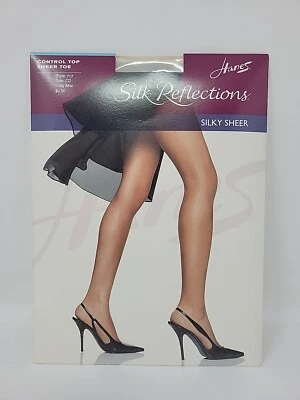 Pantimedias Hanes Silk Reflections Control Top Puntera Transparente 717 Gris Niebla Talla CD Foto 1 de 4