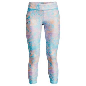 Girl's Under Armour Fitted Printed Ankle Crop Leggings Blue XL