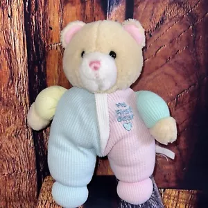 VTG Eden ABC Blocks Teddy Bear Plush Pastel Blue Pink Pajamas Pjs Lovey READ - Picture 1 of 11