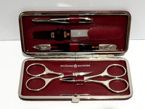Pfeilring Solingen 5pc Manicure Set Scissors Tweezer Clamshell Case Germany - Picture 1 of 20