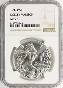 1999-P $1 Dolley Madison Commemorative Dollar NGC MS70 - Picture 1 of 4