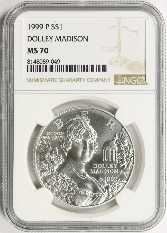 1999-P $1 Dolley Madison Commemorative Dollar NGC MS70 - Image 1 of 4