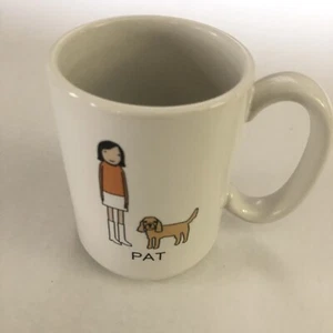 NAME "PAT" coffee/tea mug with dog 6" haler & hadleys personalised Made In USA - Picture 1 of 4