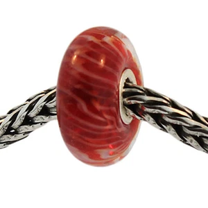 Auténtico Trollbeads Vidrio 61349 Pluma Roja: 1 RETIRADO - Imagen 1 de 3