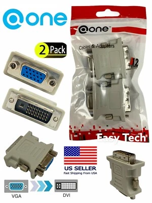 DVI-D Digital Dual Link male 24+1 to VGA female adapter by One Lot of 2 Pieces  - Image 1 of 4