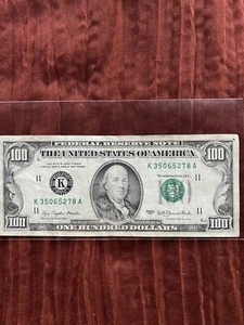 Serie 1977 100,00 Dollar Schein zirkuliert kleiner Kopf. - Bild 1 von 5