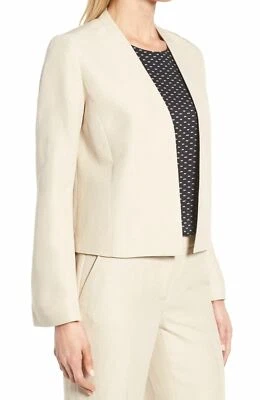 Classiques Entier бежевый укороченный открытый передняя куртка льняной смеси Sz M новый $329 - Изображение 1 из 3