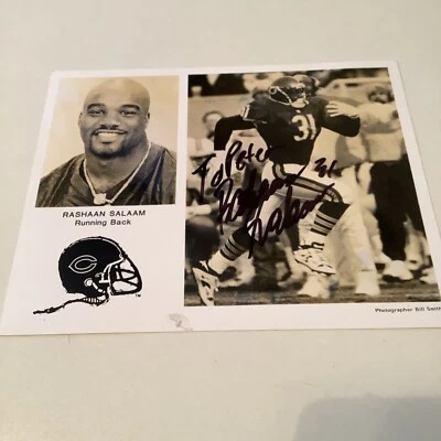 Foto autografiada de Rashaan Salaam Chicago Bears "A Peter" Foto 1 de 4