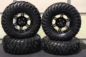 YAMAHA VIKING 700 29" QUADBOSS RADIAL & 14" VIPER BLK ATV TIRE & WHEEL KIT IRSL8 - Picture 1 of 7