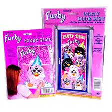Vtg Furby Party Time Door Sign Poster Message Game Set Birthday Supplies Unique