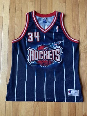 1996 Houston Rockets Hakeem Olajuwon Authentic Champion Basketball Jersey Sz 48 - Image 1 of 4