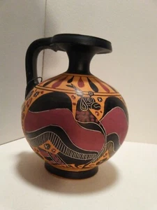 Vaso brocca ceramica greca copia museo vintage fatto a mano 600 - 575 a.C. - Foto 1 di 9