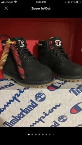 timberland boots toddler water proof bright blue nubuck size 5 - Picture 1 of 7