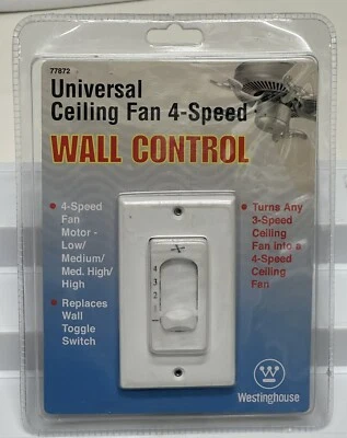 Westinghouse 77872Ceiling Fan Wall Control Replaces Toggle Switch 4 Fan Speed - Image 1 of 4