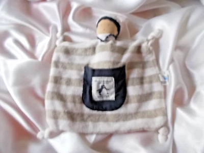 Doudou marin personnage, poche pingouin, Cotton People Organic - Photo 1/4