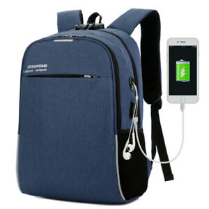 Antitheft Men Women USB Charging Backpack 16" Laptop Travel School Outdoor Bag