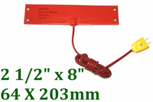 2 1/2" X 8" 64 X 203mm 100W 4 Eyelets Short Side w Plug Heater Pad - Imagen 1 de 12