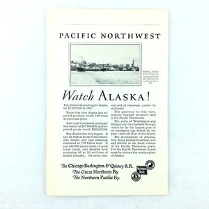 Anuncio impreso Alaska 1925 Pacific Northwest Railway Railroad Great Northern Port - Imagen 1 de 1