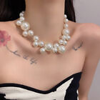 Vintage Hyperbole Irregular Pearls Necklace Collarbone Chain Jewelry Gifts