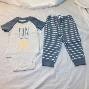 New Baby First Birthday Outfit 12 M One Piece Pants Unisex Boy Girl - Picture 1 of 2